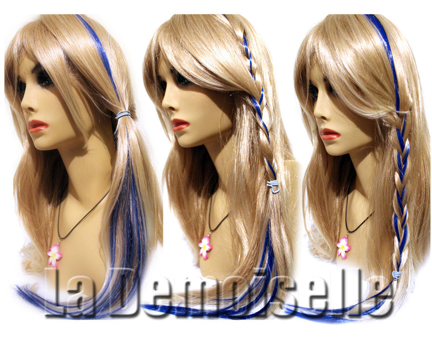 Blue Tape In Hair Extensions Synthetic - wide 1