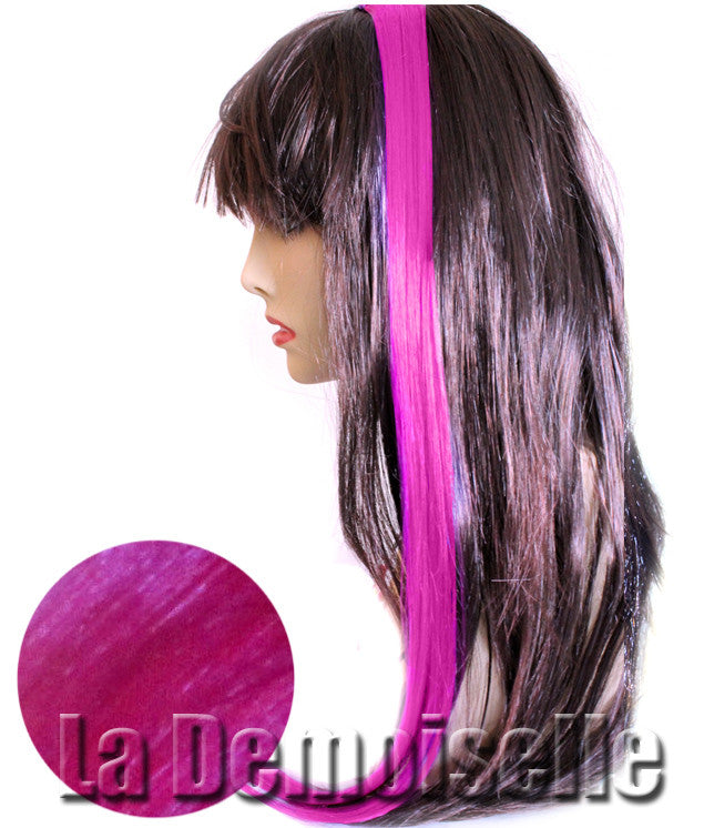 Magenta Clip On Synthetic Hair Extensions