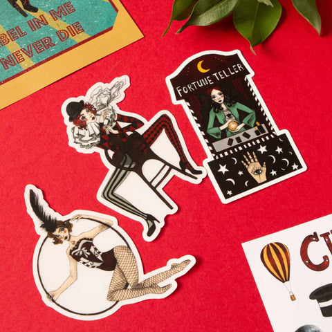 Circus after dark die cut waterproof stickers