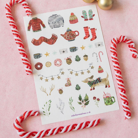 Washi paper christmas sticker sheet