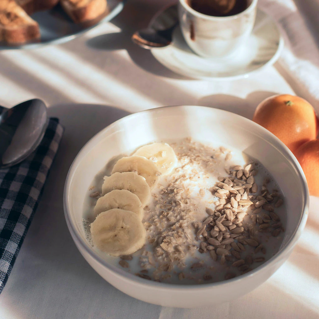 Antistress Snacks: Haferflocken, Banane, Müslin