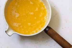 ghee being made in pan