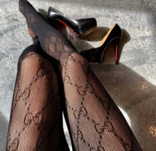 Fashion Black Louis Vuitton Luxury Tights - one size - Luxe Finds UK