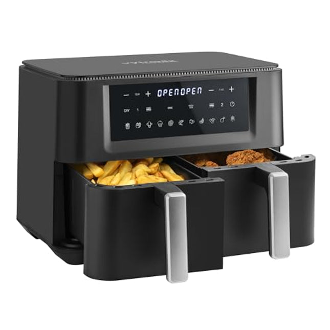Instant Vortex Plus Dual Air Fryer with Large Double Air Frying Drawers and  8-in-1 Smart Programmes - Air Fry, Bake, Roast, Grill, Dehydrate, Reheat,  XL Capacity - SyncCook & SyncFinish-1700W – FOMAX