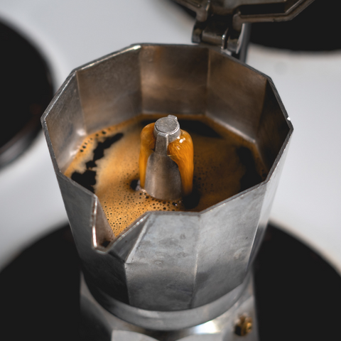Brewing coffee in a Moka Pot