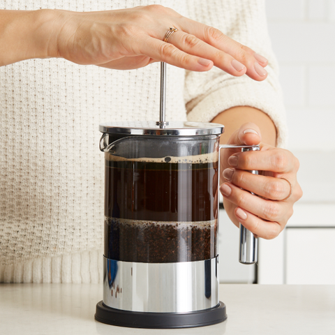 Brewing coffee in a French Press