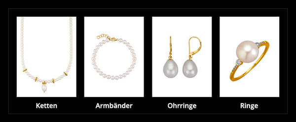 Perlenschmuck - Ketten, Armbänder, Ohrringe, Ringe