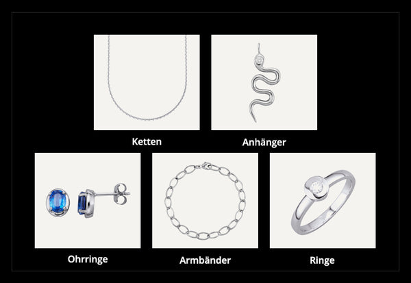 Platinschmuck - Ketten, Anhänger, Ohrringe, Armbänder, Ringe