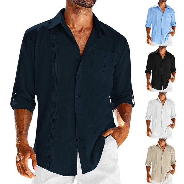 Classic Black Shirt - Cotton Blend Fabric