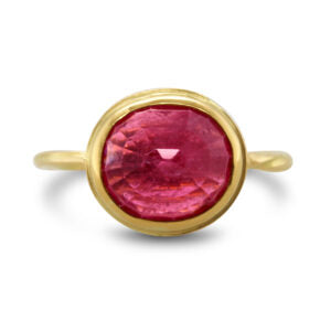 Rose cut ruby ring by Josephine Bergsoe at designyard contemporary jewellery gallery dublin ireland