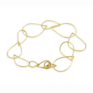 14k yellow gold splash bracelet bracelet by Nicole van der Wolf with t-bar clasp