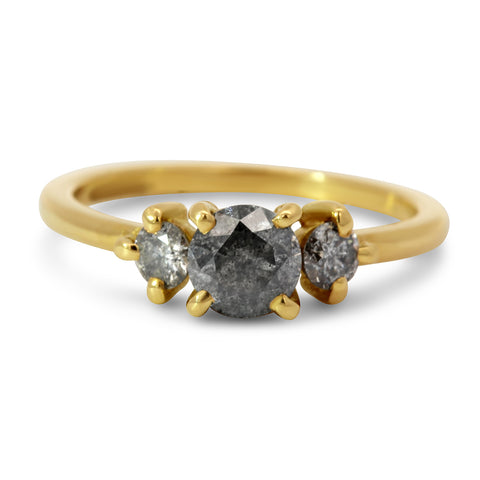 Grey diamond Bosque ring by Sine Vasquez at designyard contemporary jewellery gallery dublin ireland bridal