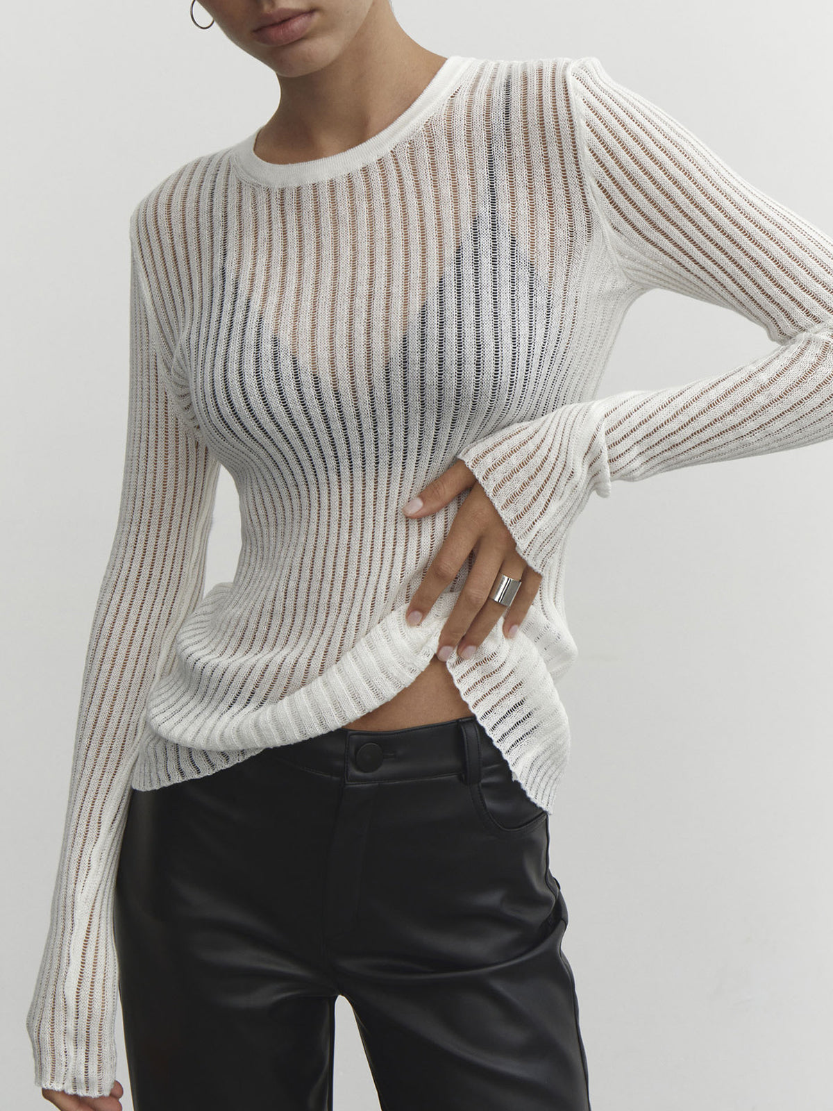 Ribbed Mesh Top - Alaura product image