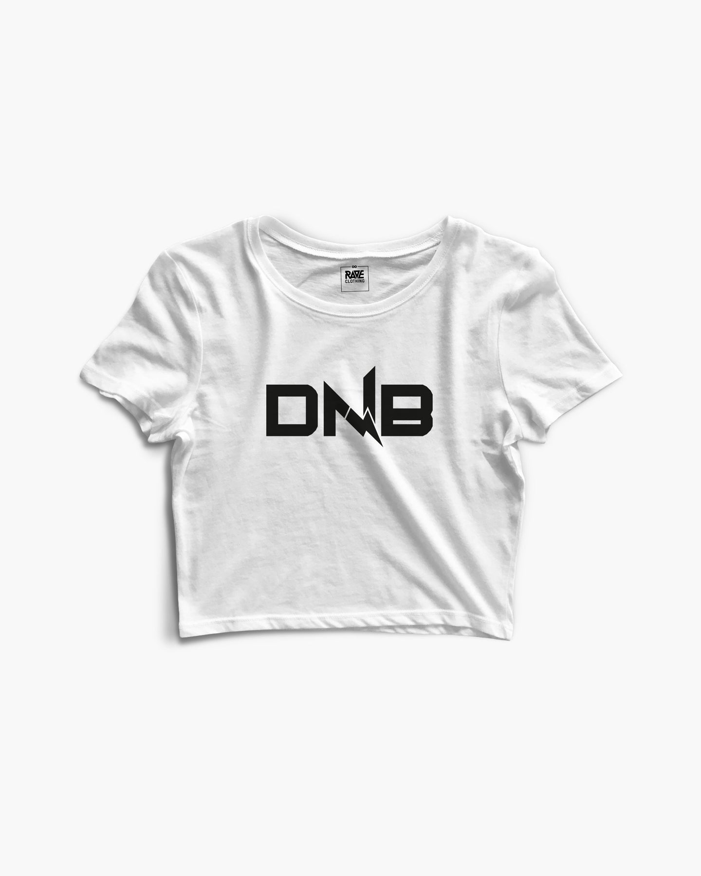 DNB Flash Crop Top in White | RAVE Clothing online store