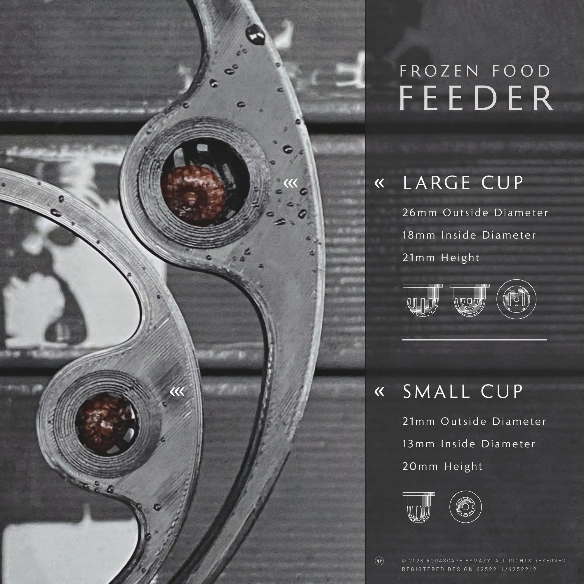 Fish food feeding ring with small or large worm feeder cone byMazy.