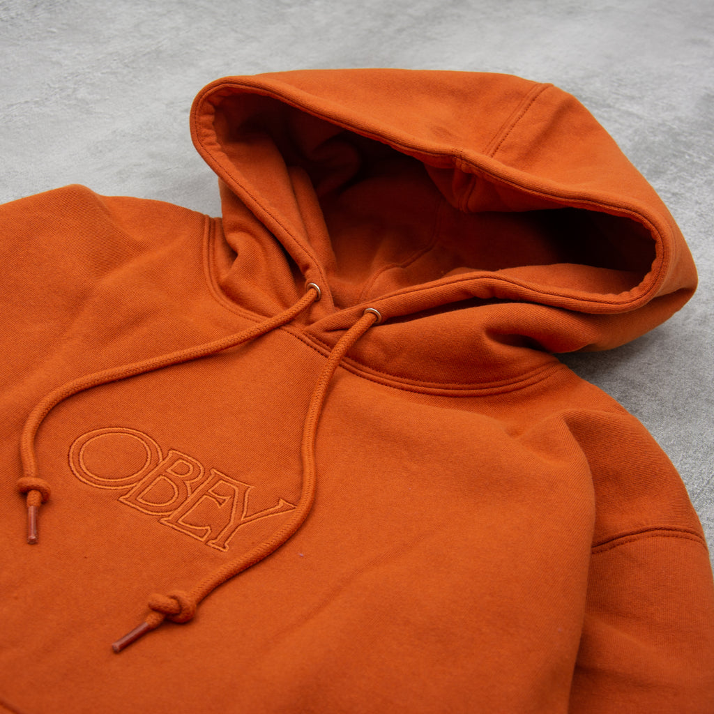 Buy the Obey Mini Box Logo Hood - Dark Cedar online @Union