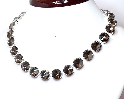 black coloured, silverplated, Georgian Collett Necklace