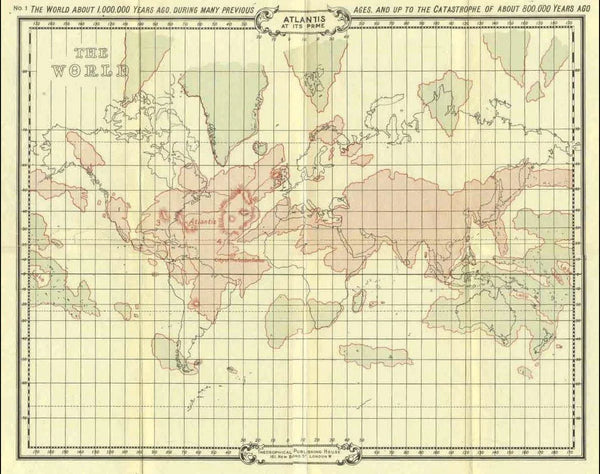 First Map Period when the Atlantean Race was at its height by Scott-Elliot (1895).