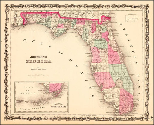 Map layout that zooms into the Florida Keys.
