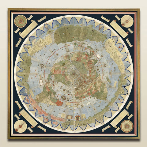 Urbano Monte's 1587 map, gold framed, ready to hang.