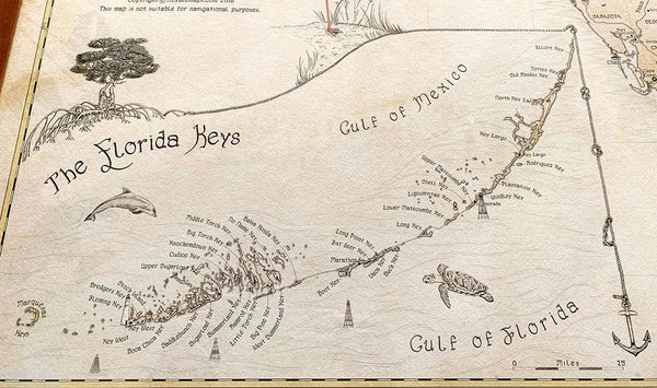 Map of Florida with its dedicated Florida Keys section.