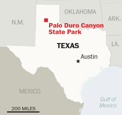 Palo Duro Canyon Location on Map - north of Texas