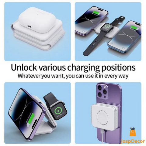 Foldable 3-in-1 Charger Stand for Fast Charging