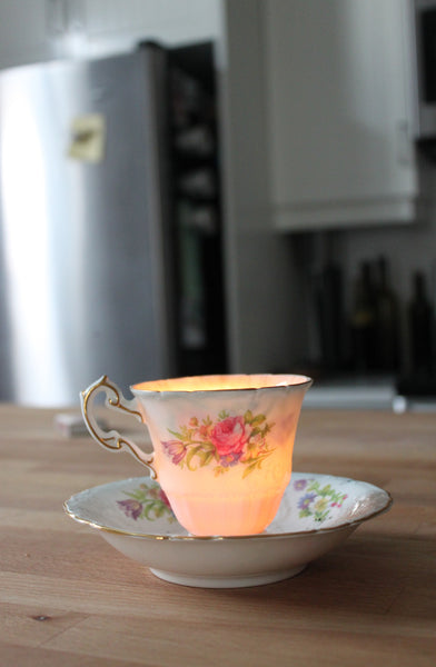 Dot & Lil kitchen soy candle vintage teacup