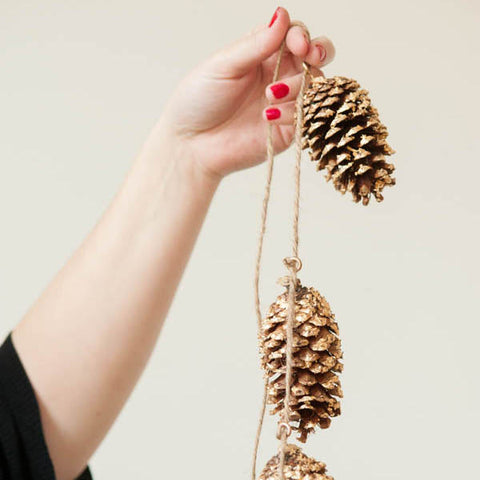 gold pinecone garland