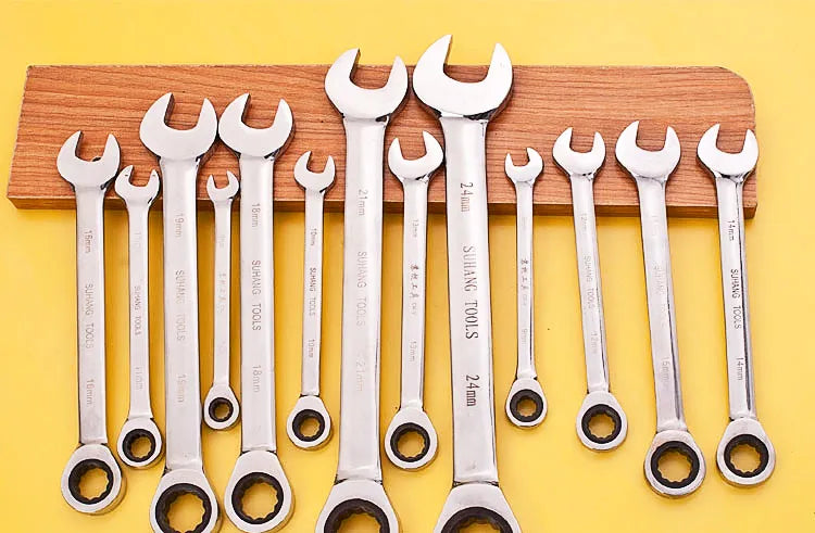 Ratchet Metric Wrenches Open-end Ring Spanner Hand Tools for Car Repair Too Set