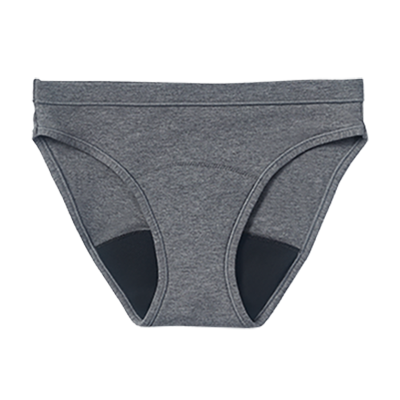 teens bikini teen period underwear - heather grey in sizes 9-16 tween leakproof undies