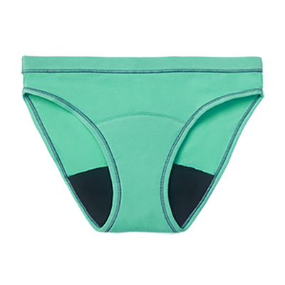 teens bikini teen period underwear - seafoam in sizes 9-16 tween leakproof undies