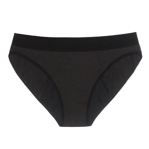 thinx cotton bikini period underwear - black in sizes xxs-4x undies