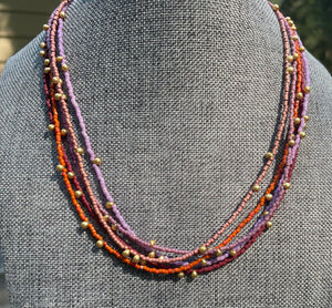 Tiny gold drops beaded necklace - Bead Free Forever