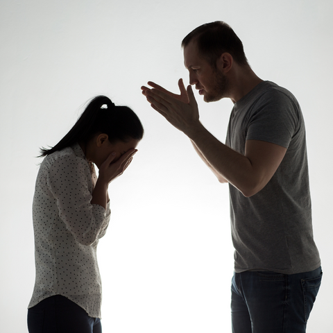 Angry couple having an argument