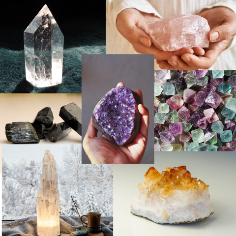 diffrent types of crystal collage