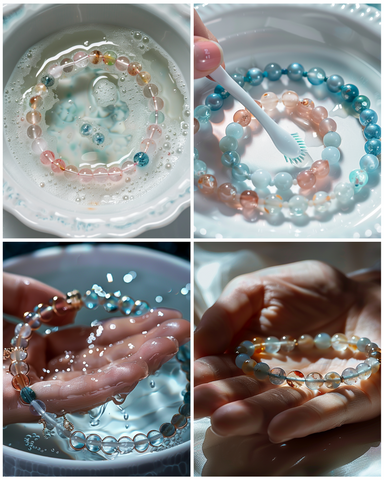 four steps cleaning process of a bracelet