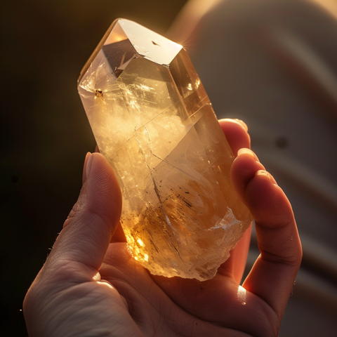beautiful crystal in hand