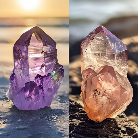 amethyst decoloured in sunlight