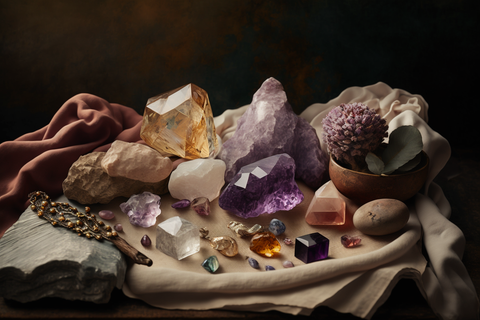 a diverse collection of crystals