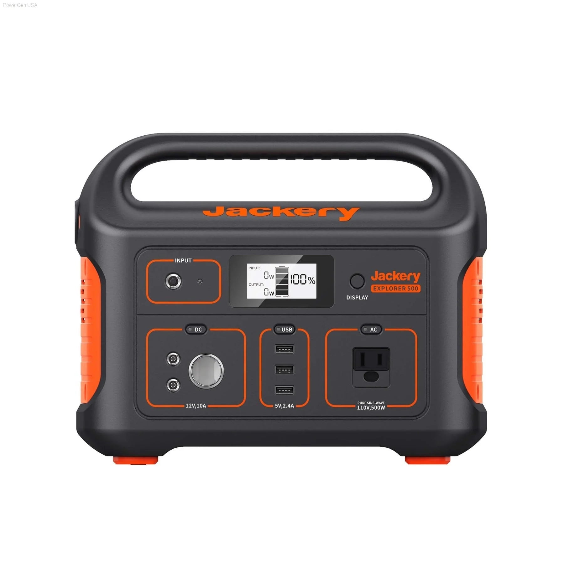 Jackery portable power station with display and various input/output ports, on a white background.
