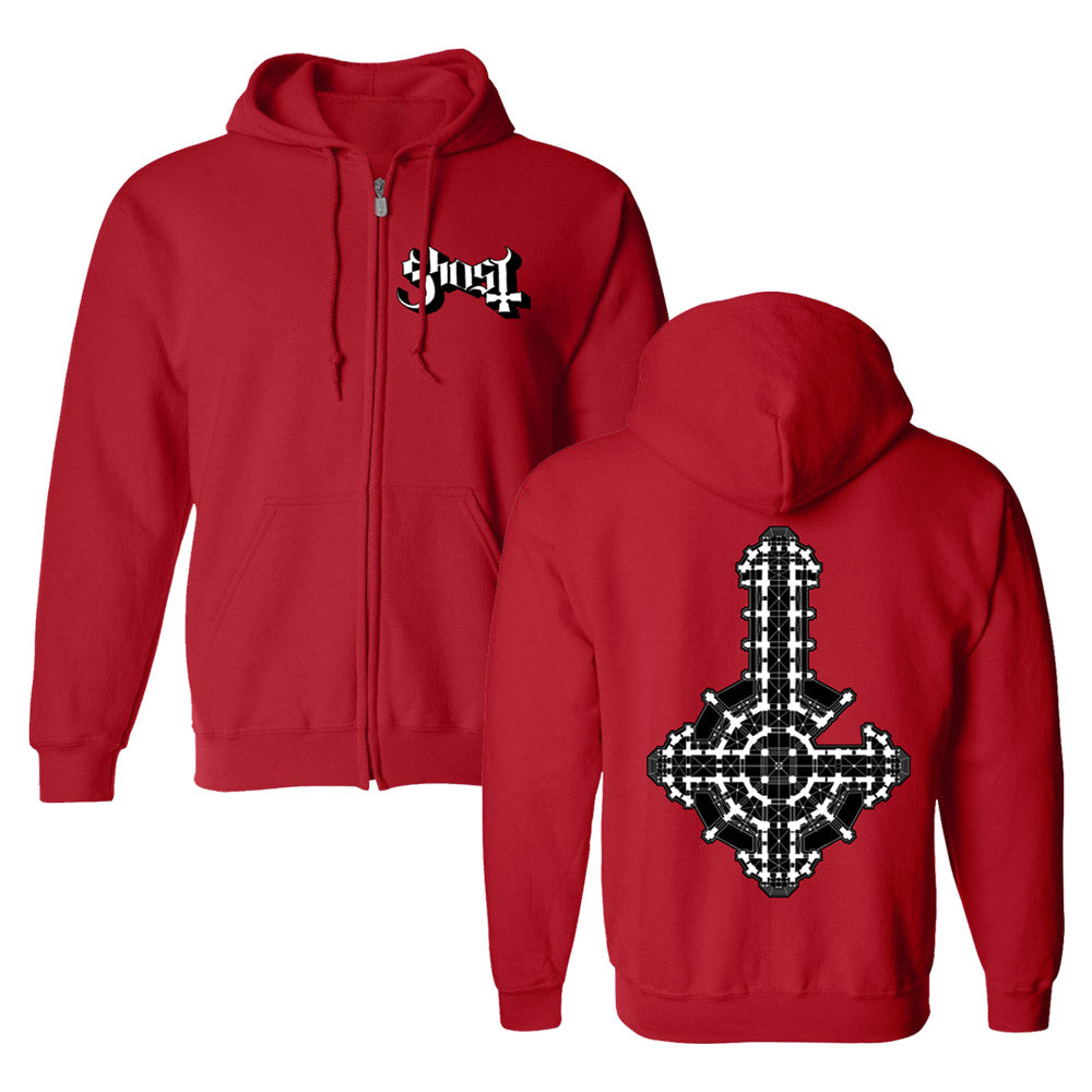 red logo hoodie