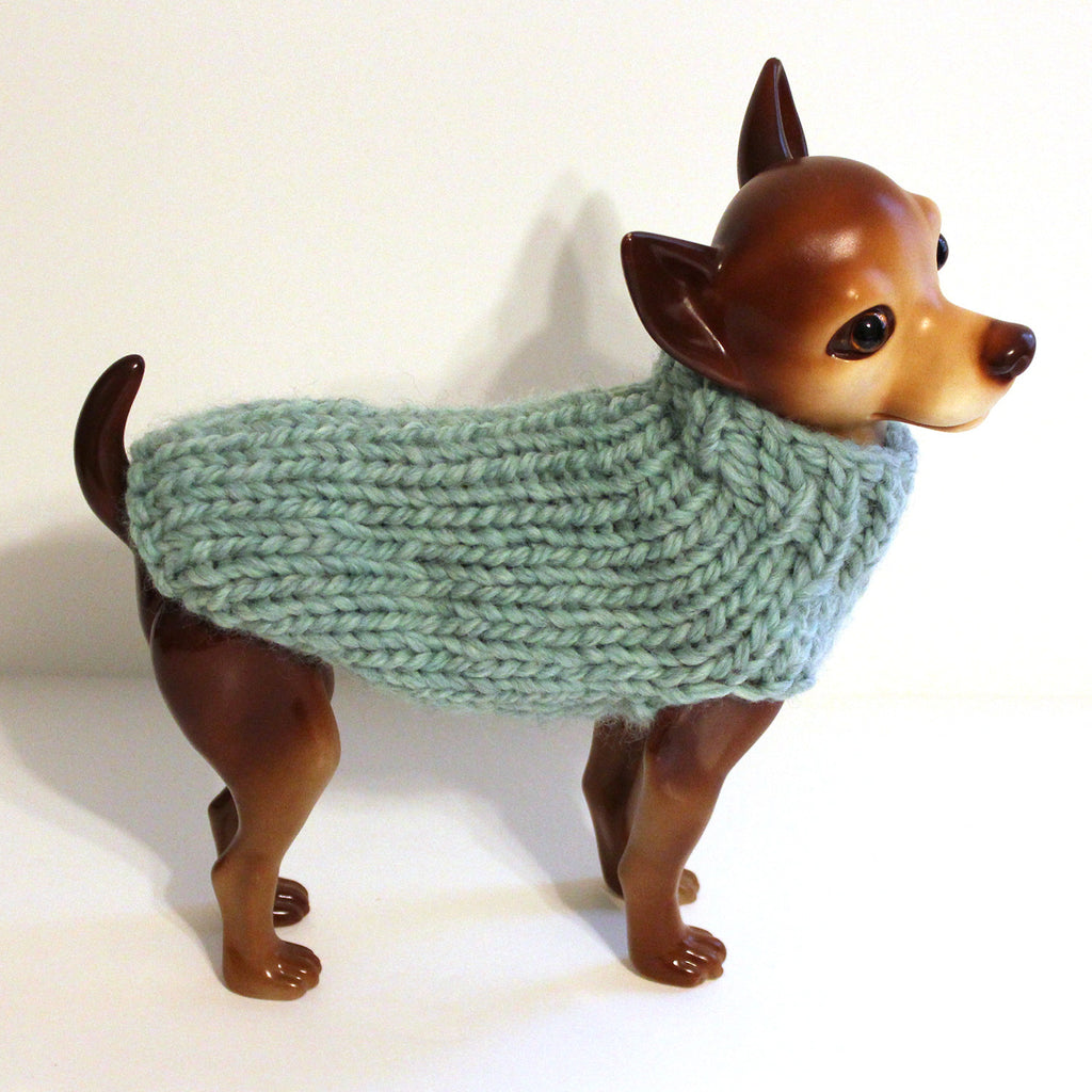 green dog sweater