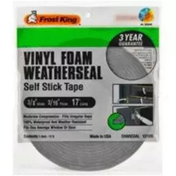 Frost King Vinyl Foam Weatherseal 3/8" X 3/16" X 17' Charcoal (3/8" X 3/16" X 17', Charcoal)