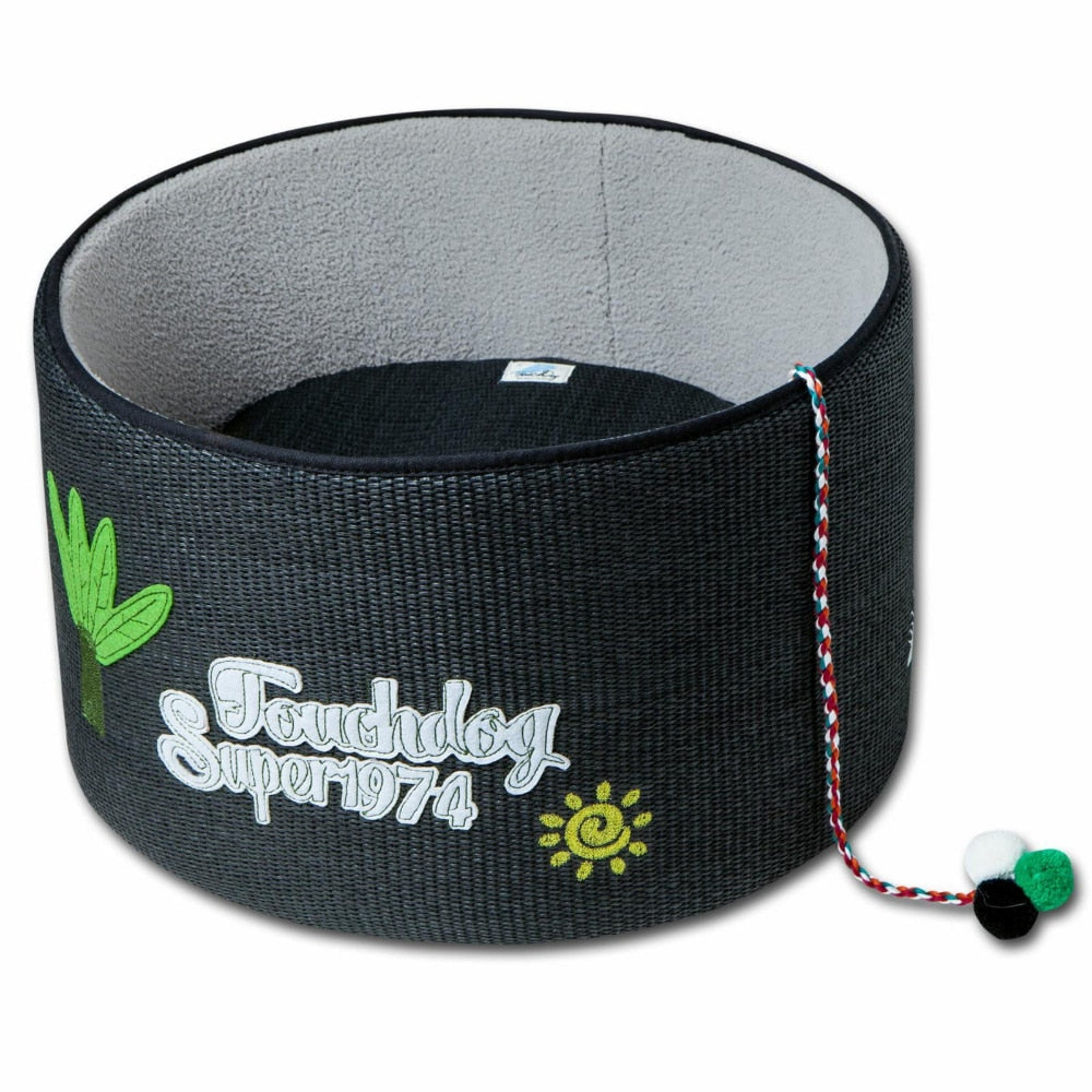 Rounded Scratching Cat Bed with Teaser Toy