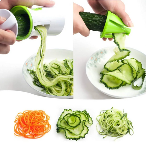 Veggie cutter that peels, slices, and spiralizes veggies in seconds