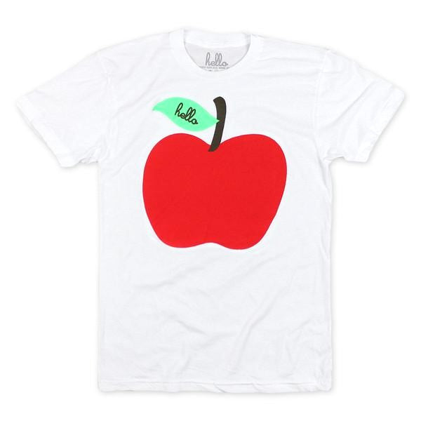 Adult Apple White Poly-Cotton T-Shirt – Our Nation's Creations