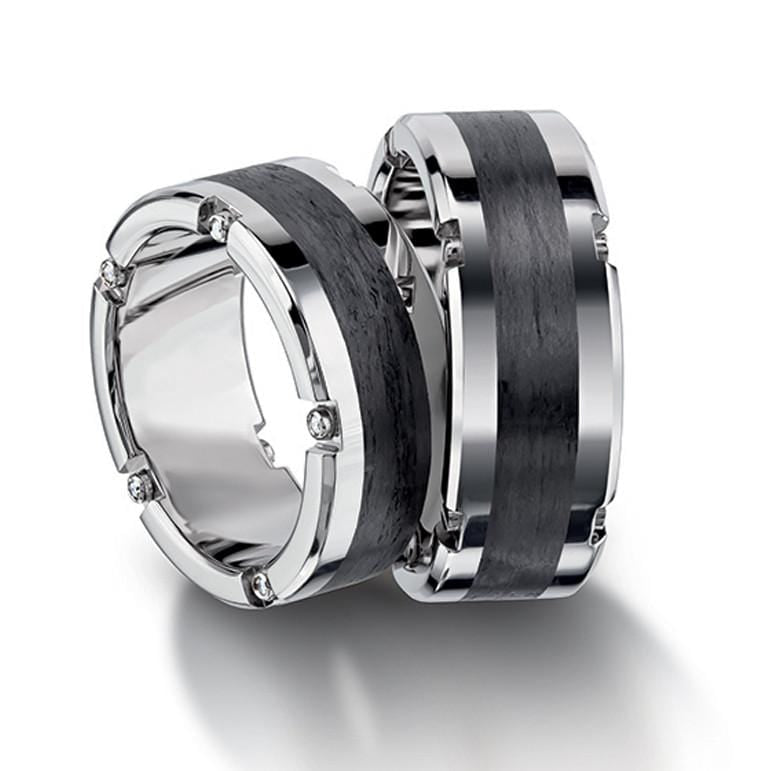 Platinum and Carbon Fiber Men's Wedding Band – Alvin Goldfarb