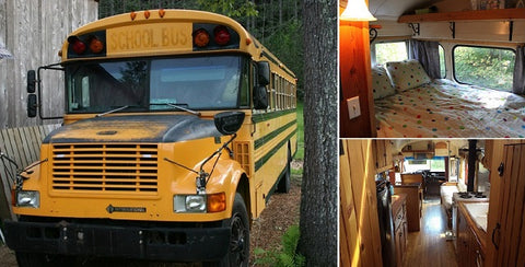 Conversión de autocaravana de autobús escolar