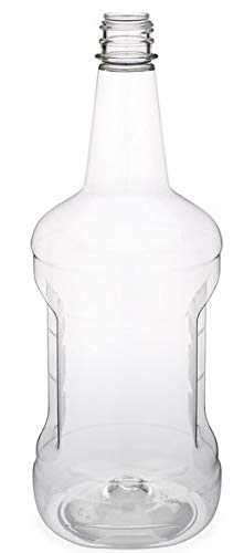 PELLAH Goods 375 ml (12.7 oz.) Plastic Flask Pet Clear Bottle for Beverage and Liquor with Black Caps(24 Pack)